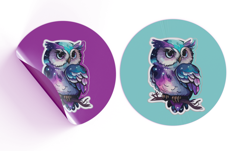 Animal Sticker-Owl- 3-606-23 Illustration