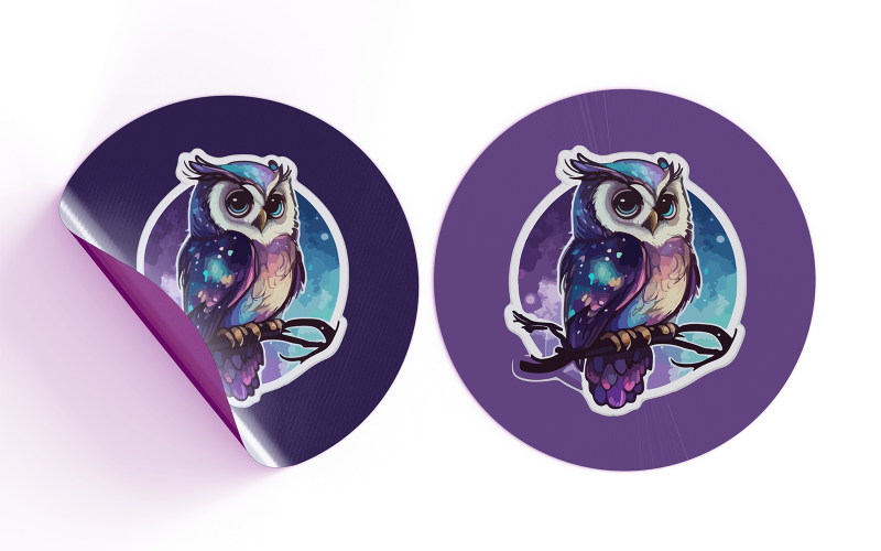 Animal Sticker-Owl 4-607-23 Illustration
