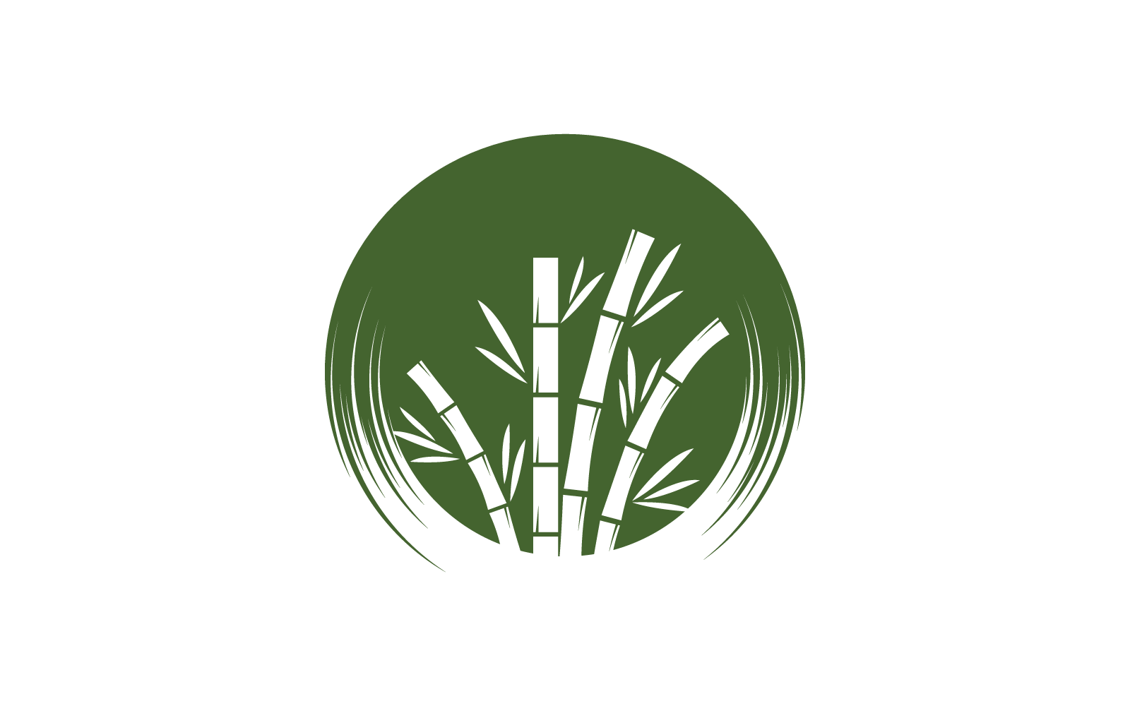 Bamboo with green leaf logo vector template