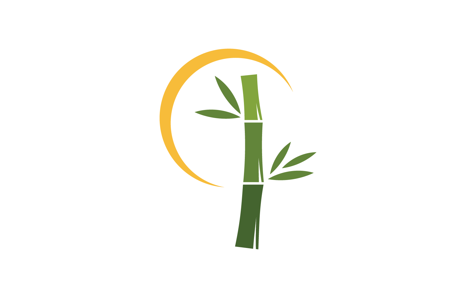 Бамбуковый векторный шаблон логотипа