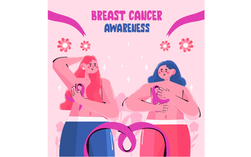Breast Cancer Awareness Month Celebration Illustration