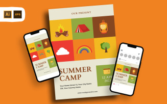 Illustrative Summer Camp Flyer Template