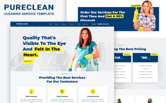 Pureclean - Cleaning Service HTML5 Landing Page Template