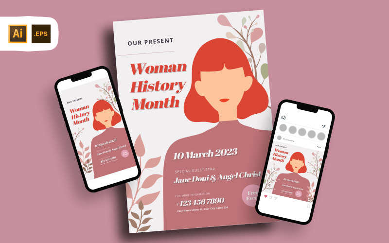 Women History Month Event Flyer Template Corporate Identity