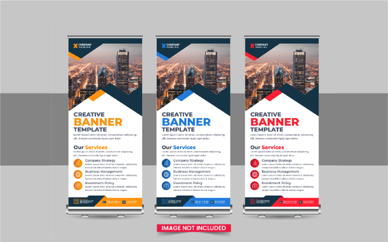 Company advertisement roll up banner, Roll Up Banner design template Corporate Identity
