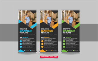 Company advertisement roll up banner, Roll Up Banner template design
