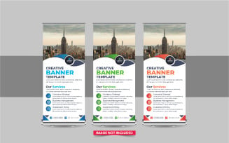 Company advertisement roll up banner, Roll Up Banner template