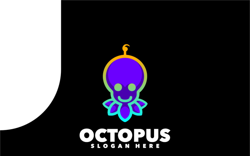 Cute octopus colorful Gradient logo simple design Logo Template