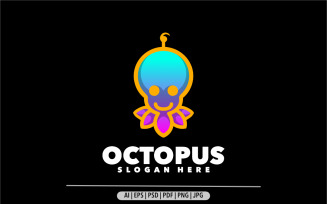 Octopus Gradient colorful logo design illustration modern