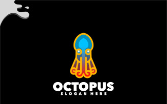Octopus Gradient colorful logo design illustration