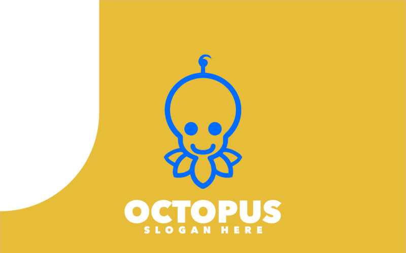 Octopus line symbol logo design outline Logo Template