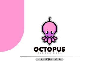 Octopus line symbol logo design template