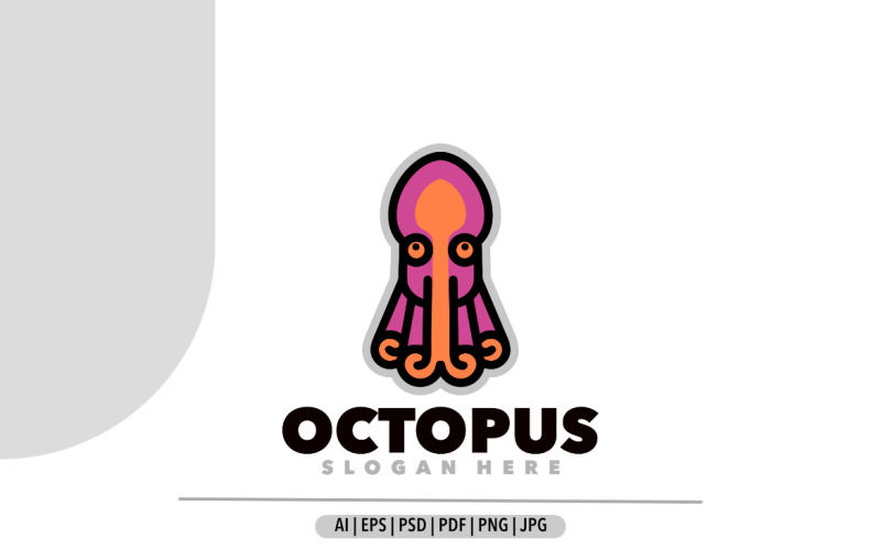 Octopus mascot simple logo design Logo Template