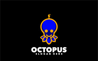 Octopus simple line logo design