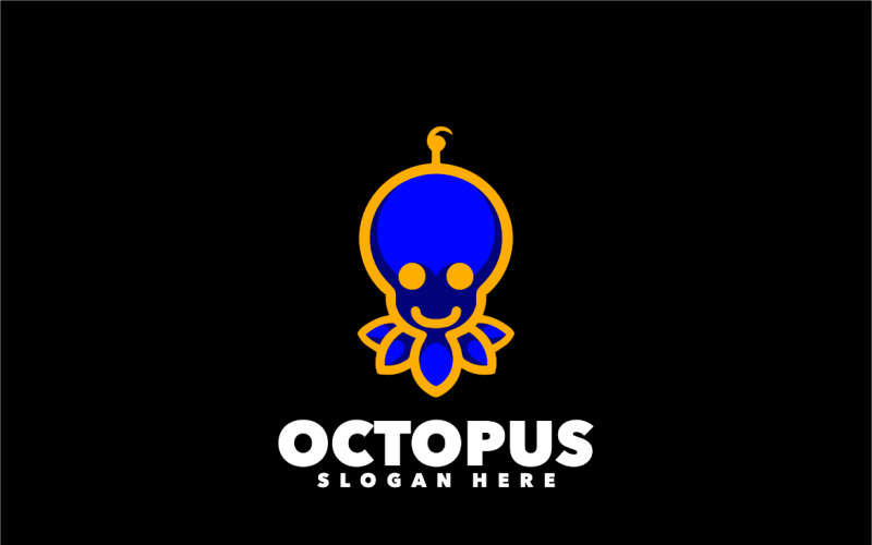 Octopus simple line logo design Logo Template