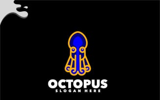 Octopus simple mascot colorful logo design