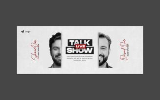 Podcast Talk Show Facebook Cover Banner Template