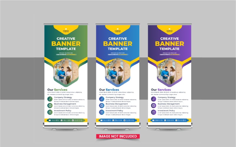 Company advertisement roll up banner, Roll Up Banner design layout Corporate Identity