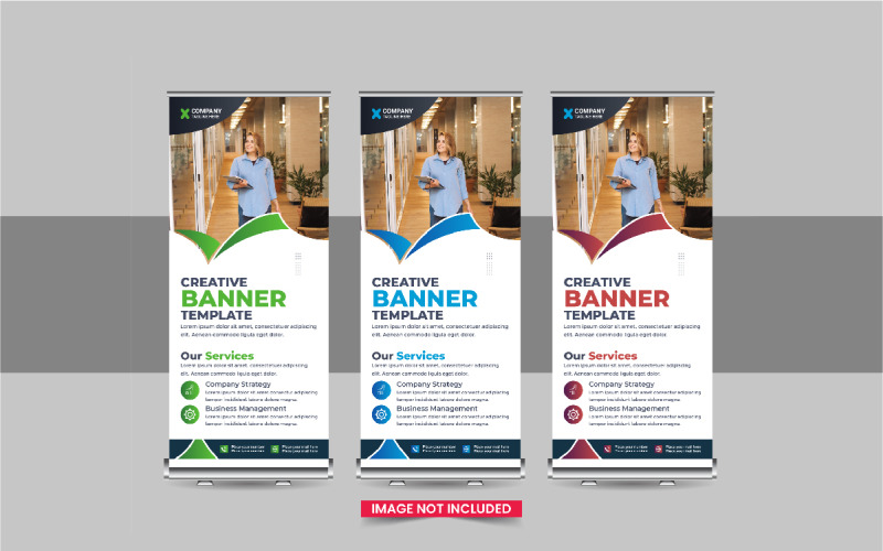 Company advertisement roll up banner, Roll Up Banner design template layout Corporate Identity