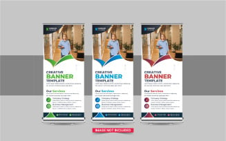 Company advertisement roll up banner, Roll Up Banner design template layout