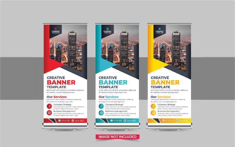 Company advertisement roll up banner, Roll Up Banner template design layout Corporate Identity