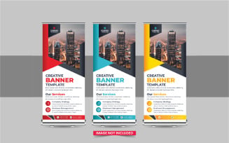 Company advertisement roll up banner, Roll Up Banner template design layout