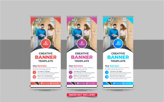 Company advertisement roll up banner, Roll Up Banner template layout