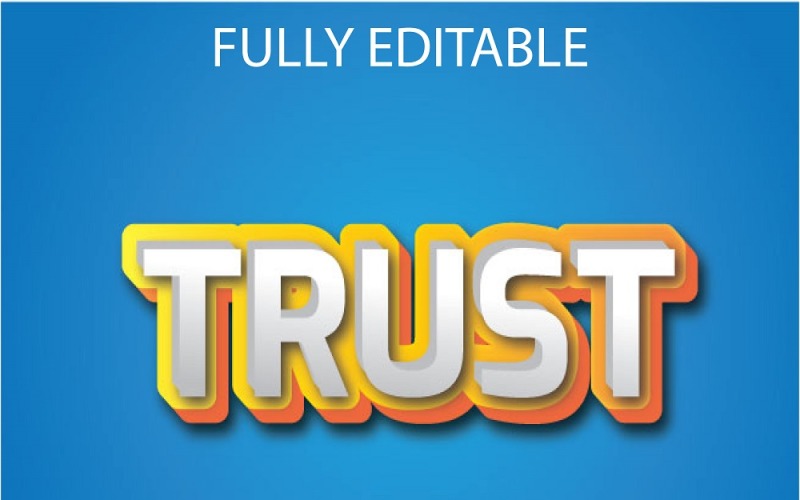 "FREE" 3d trust text effect design, vector text effect design Illustration