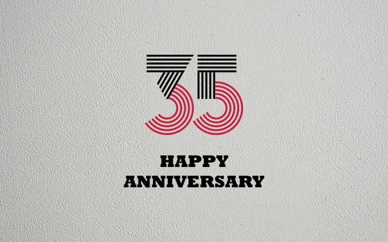 Happy 35th Anniversary - Celebrating 35 Years of Love and Togetherness Logo Template