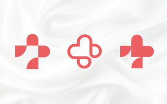 Medical healthcare plus love logo design template