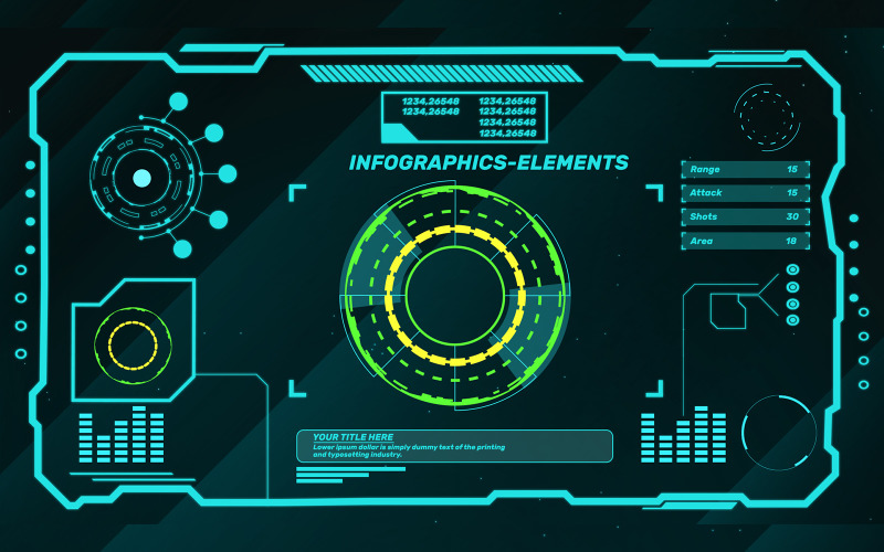 Sci-Fi- Game Ui Elements & Photoshop Theme For Your Game Projects Infographic Element