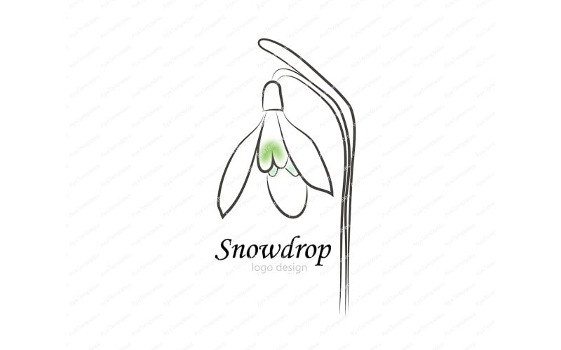 Snowdrop Flower logo design Logo Template
