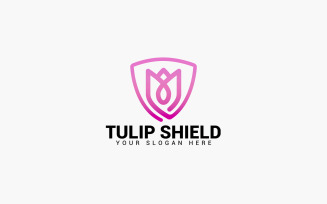 TULIP SHIELD Logo Design Template