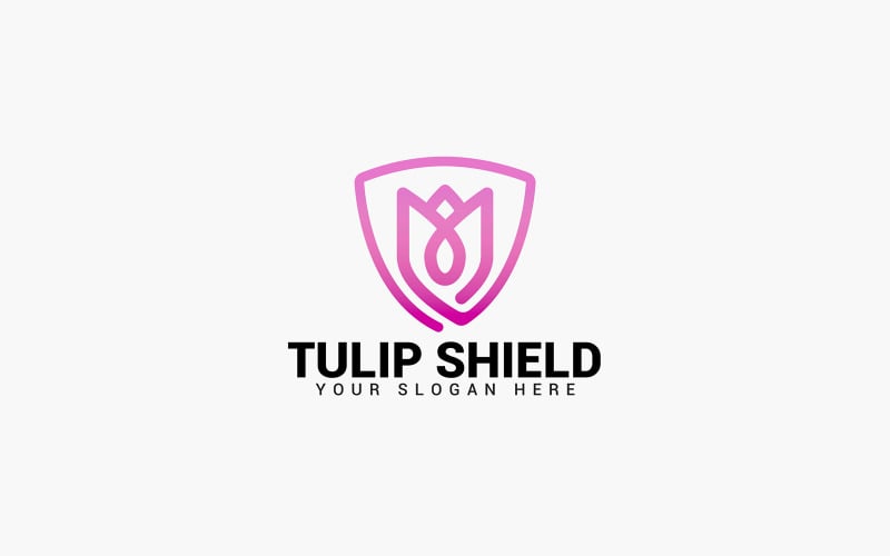 TULIP SHIELD Logo Design Template Logo Template