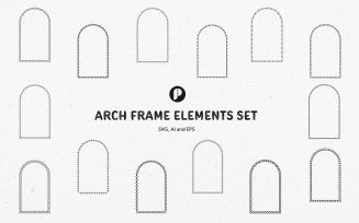 Black Arch Frame Elements Set