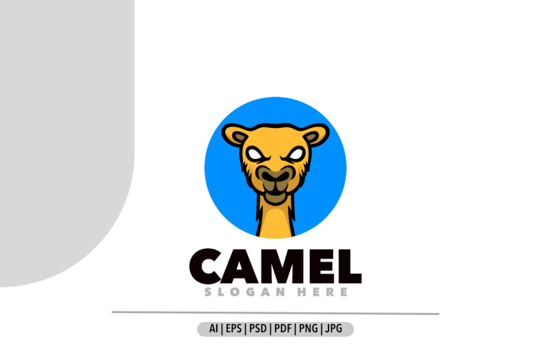 Camel head logo mascot cartoon design Logo Template