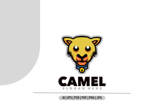 Camel head mascot logo design