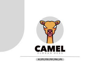 Camel mascot head simple logo design