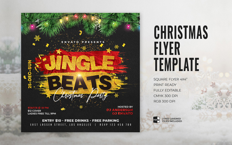 Christmas Flyer Party Template Corporate Identity