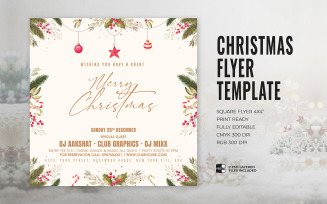 Christmas Party Celebration Flyer Template Design