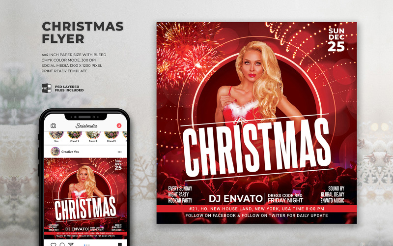 Christmas Party Flyer Design Template Corporate Identity