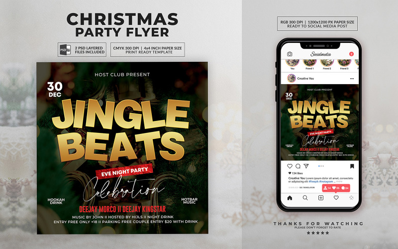 Christmas PSD Flyer Template Corporate Identity