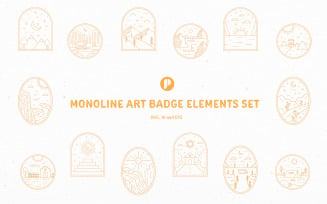 Gold Monoline Nature Art Badge