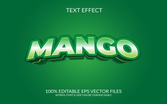 Green Mango 3D Editable Vector Eps Text Effect Template