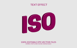 Iso 3d editable vector text effect design illustration