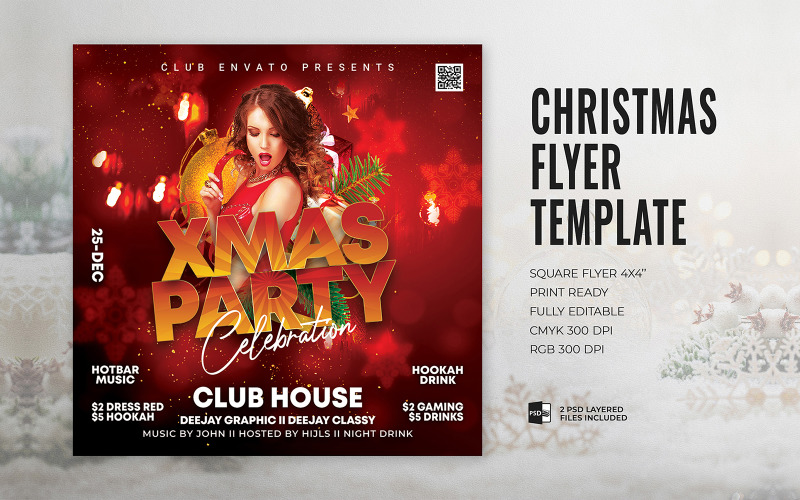 Merry Christmas Party Flyer Corporate Identity
