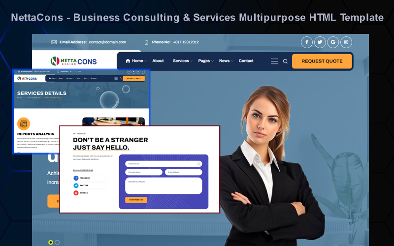 NettaCons - Business Consulting & Services Multipurpose HTML Template Website Template