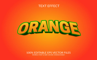 Orange 3D Editable Vector Eps Text Effect Template Illustration