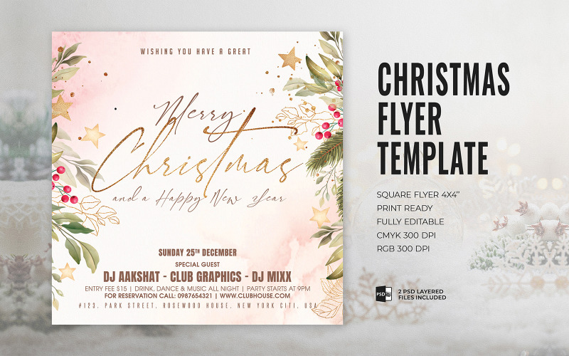 PSD Christmas Flyer Template Corporate Identity