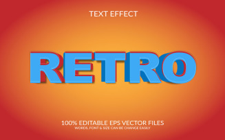 Retro fully editable vector text effect illustration